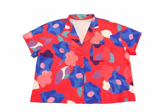 Greather Curve Other - Peppermayo Sweet Relief Oversized Linen Short set in Floral Fantasy Red, 5X